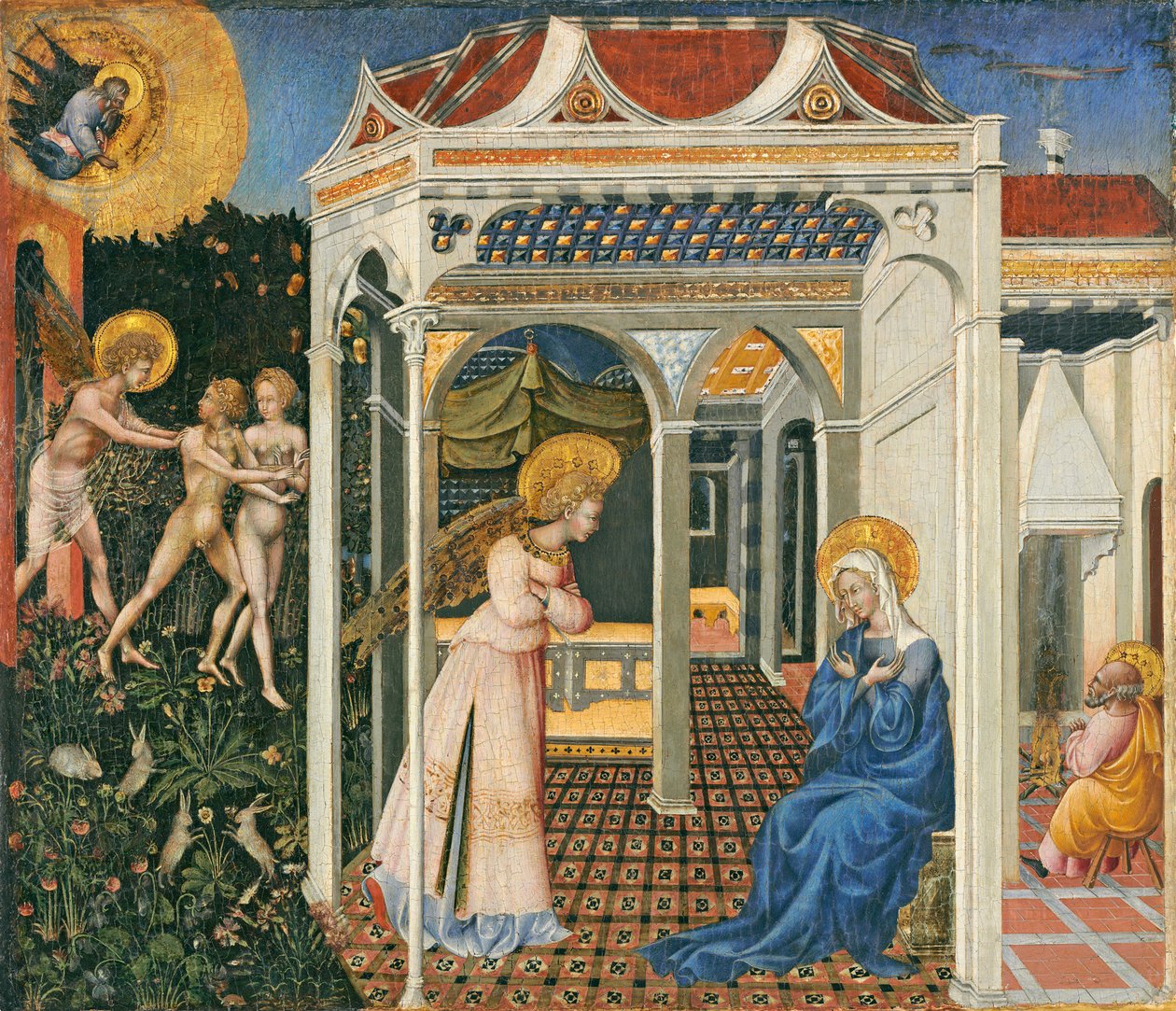 Bebudelsen og udvisningen fra paradis, ca. 1435 (tempera på panel) af Giovanni di Paolo