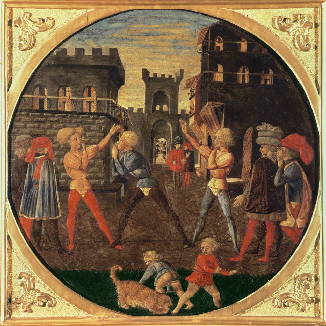 The Game of Civettino (tempera på panel) af Giovanni di Ser Giovanni