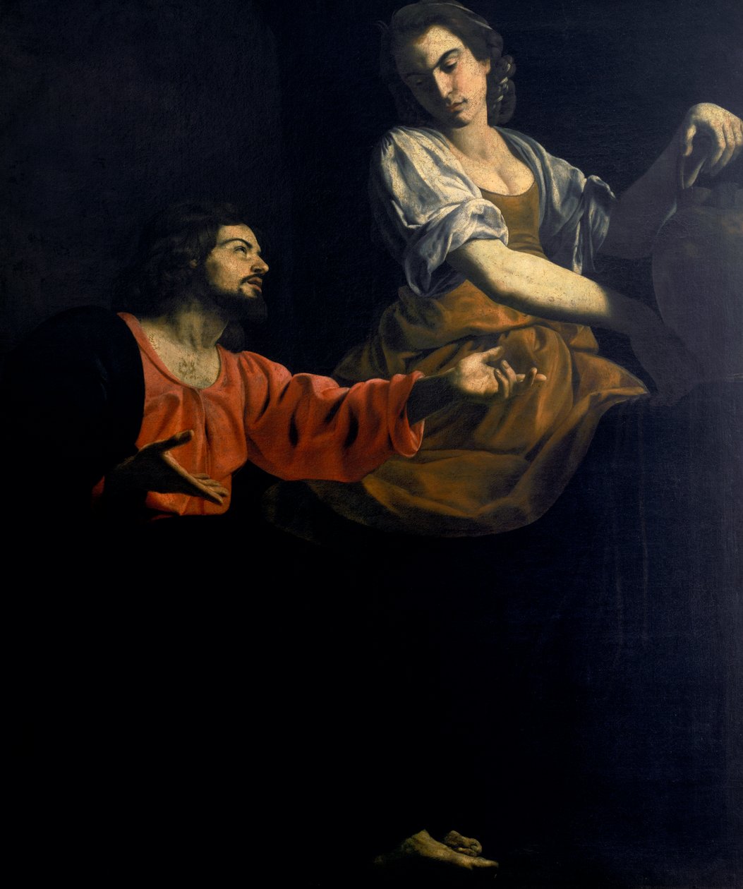 Kristus og samaritaneren ved brønden af Giovanni Battista Caracciolo