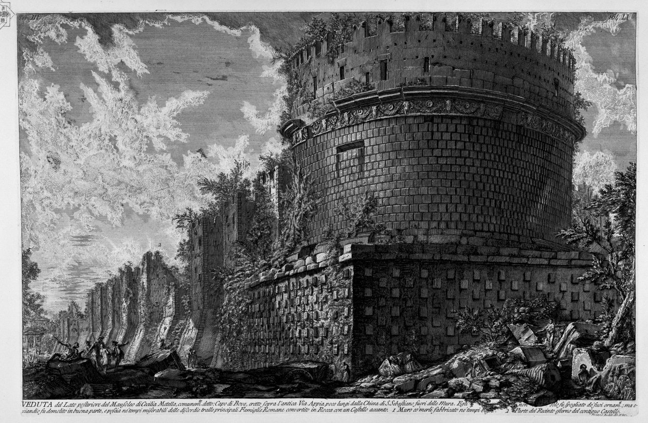 Mausoleum af Cecilia Metella af Giovanni Battista Piranesi