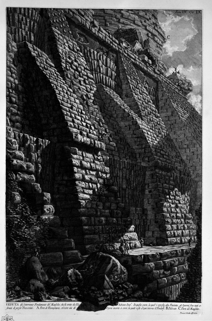 Hadrians mausoleum af Giovanni Battista Piranesi
