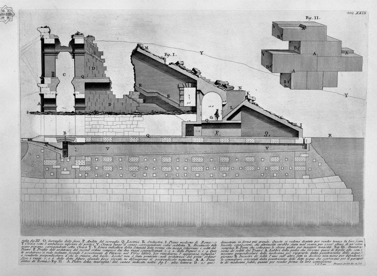 Teater i Marcellus af Giovanni-Battista Piranesi