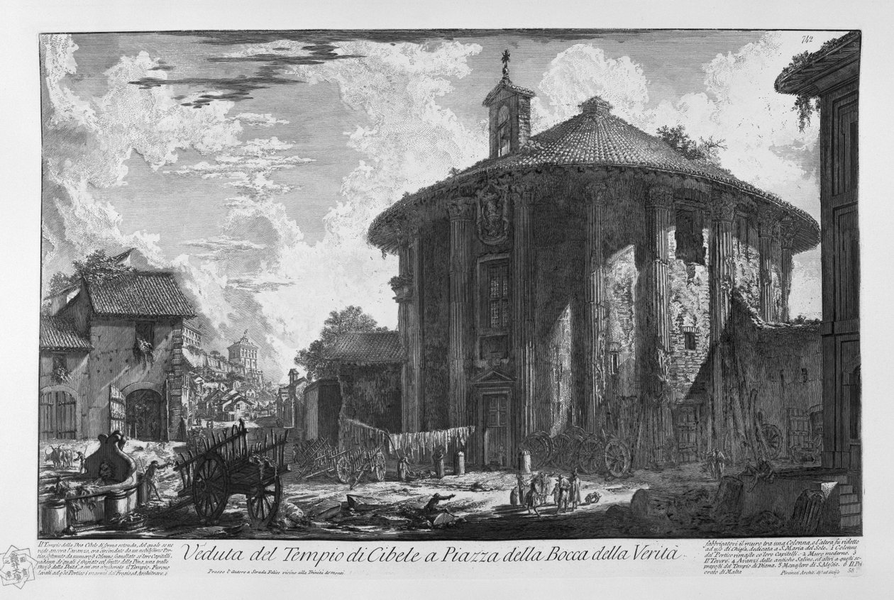 Udsigt over Cybele -templet af Giovanni Battista Piranesi