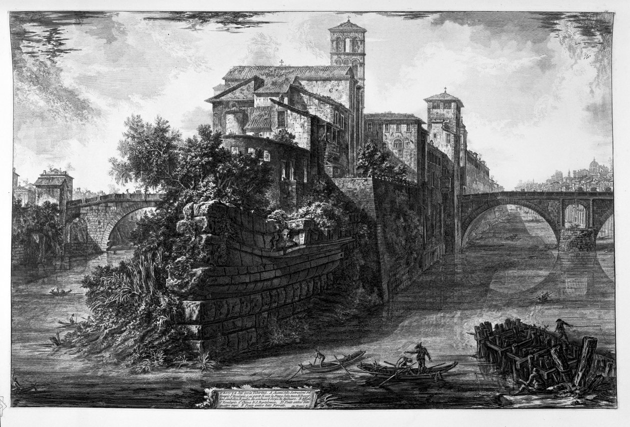 Udsigt over Tiber -øen af Giovanni Battista Piranesi