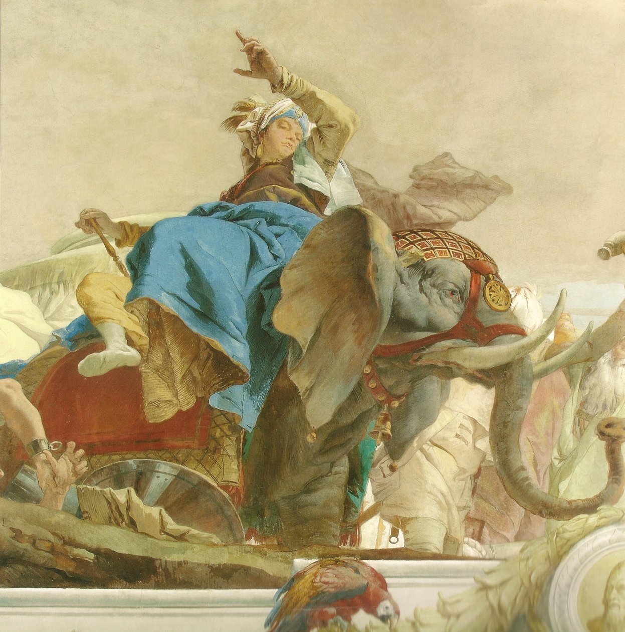 Loftsmaleri i trappeopgangen til Würzburg Residence, detaljer af Giovanni Battista Tiepolo