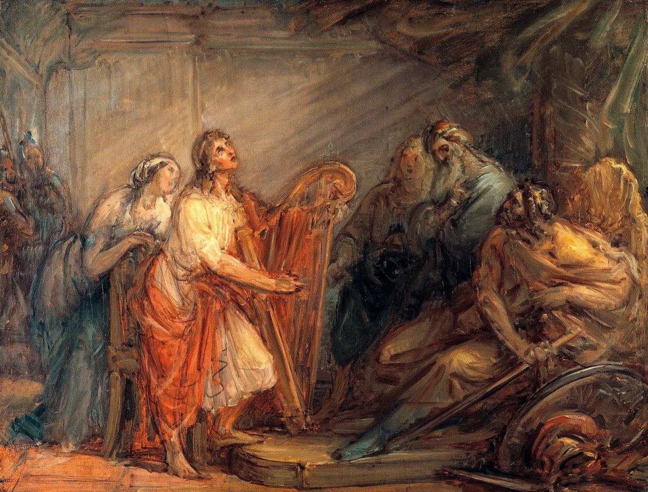 David beroliger Saul med lyden af harpen af Giovanni Carnovali