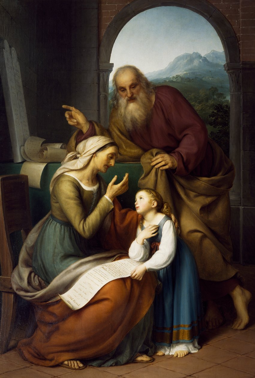 Jomfruens uddannelse, Giovanni Carnovali (1804-1873), olie på lærred, 205x140 cm. St Bartholomew Parish Church, Almenno. Italien af Giovanni Carnovali