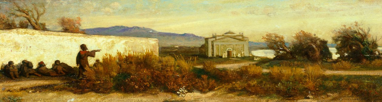 Tyrkere nær et tempel, af Giovanni, kendt som Nino Costa (1826-1903). af Giovanni Costa
