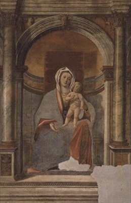 Madonna og barn (fresco) af Giovanni Buonconsiglio