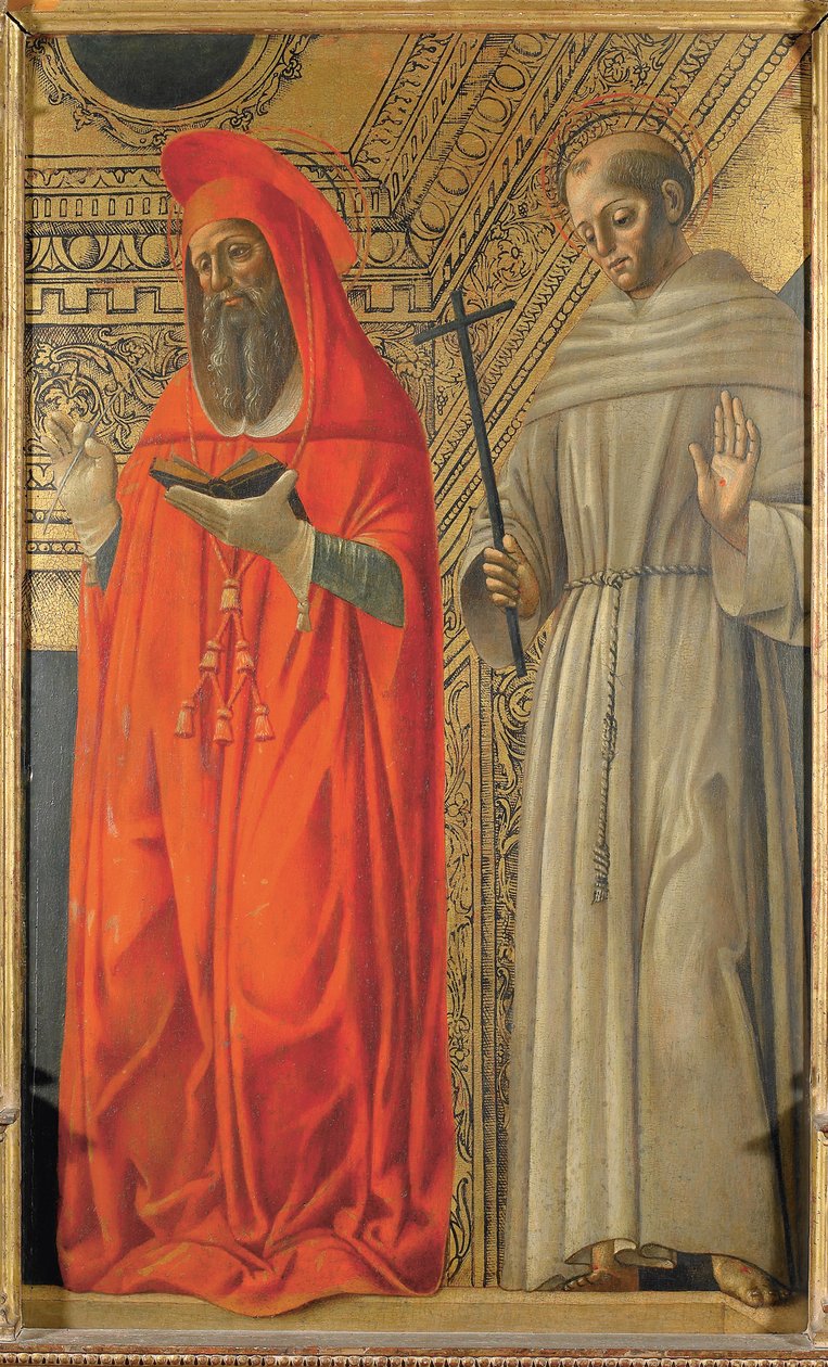 Sankt Hieronymus og Sankt Frans af Assisi, ca 1485-1490. af Giovanni Ambrogio Bevilacqua
