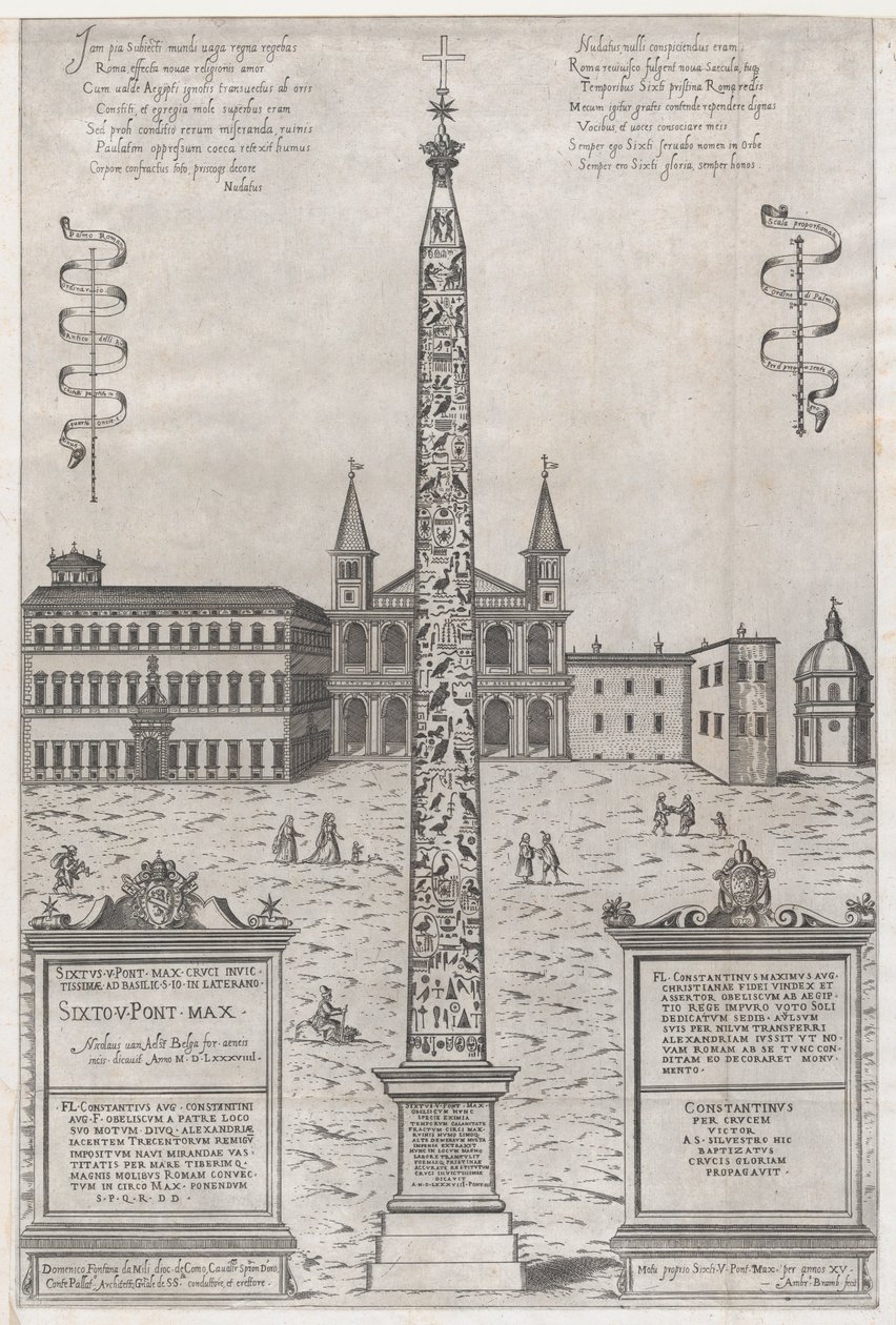 Mirror of Roman Magnificence: The Egyptian Obelisk of Constantine, 1589., 1589. af Giovanni Ambrogio Brambilla