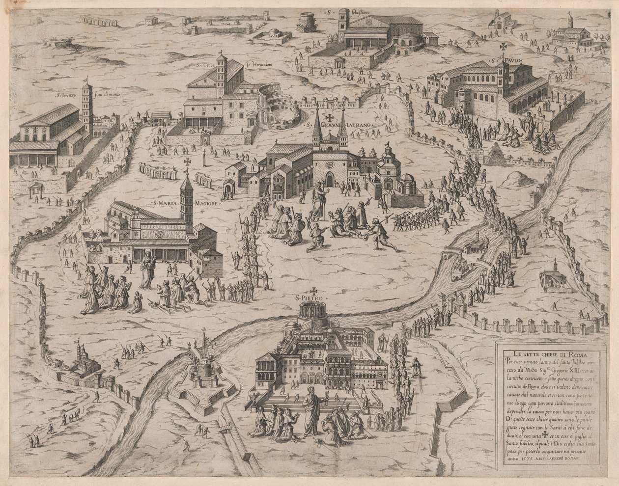 Mirror of Roman Magnificence: De syv kirker i Rom Le Sette Chiese di Roma, 1575., 1575. af Giovanni Ambrogio Brambilla.