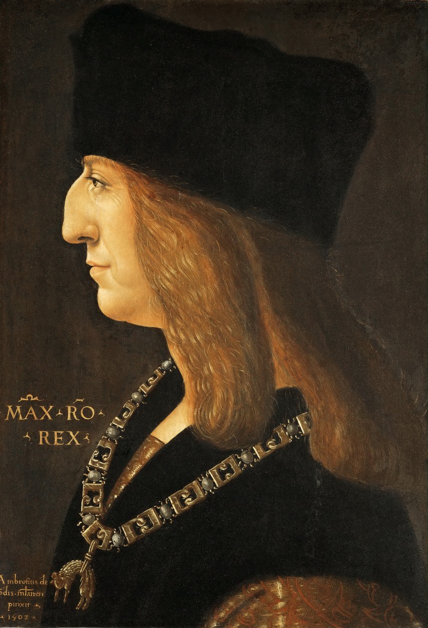 Portræt af kejser Maximilian I 1459-1519 af Giovanni Ambrogio de Predis