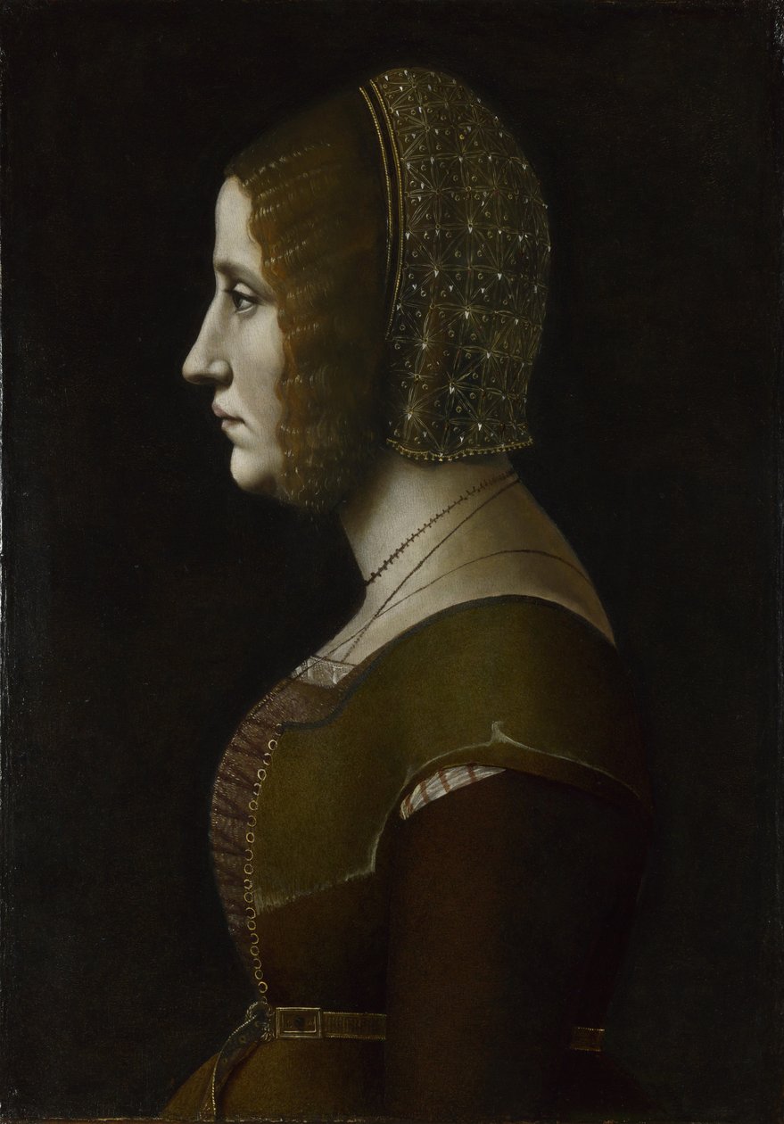 Portræt af en kvinde i profil, ca. 1495 af Giovanni Ambrogio de Predis