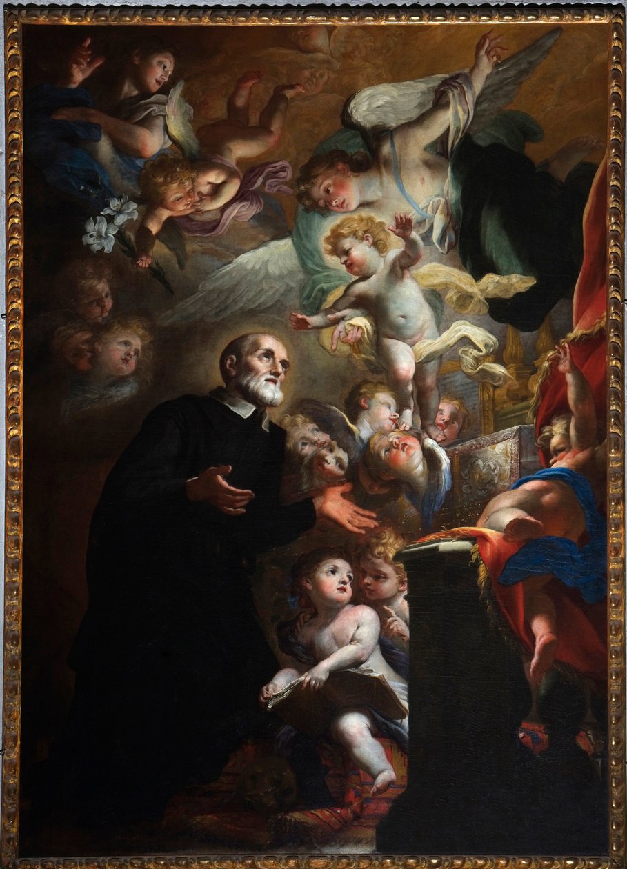 Barnets tilsynekomst til San Filippo Neri. 1687 (olie på lærred) af Giovanni Andrea Carlone