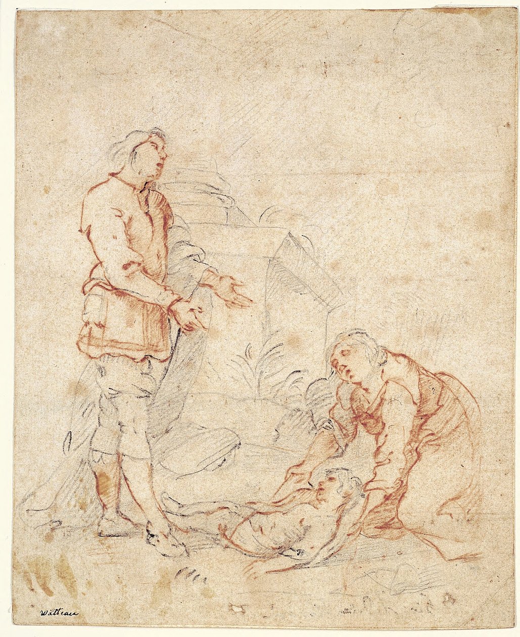 Bibelsk scene af Giovanni Andrea Ferrari