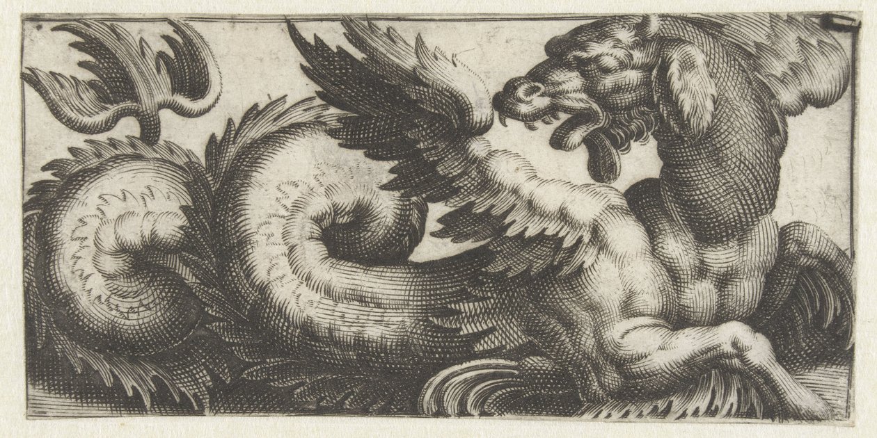 Bevinget sæl ser tilbage Frisere med havmonstre (serietitel) af Giovanni Andrea Maglioli