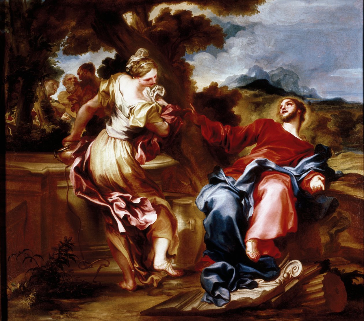 Kristus og samaritaner. Maleri af Giovanni Andrea de 