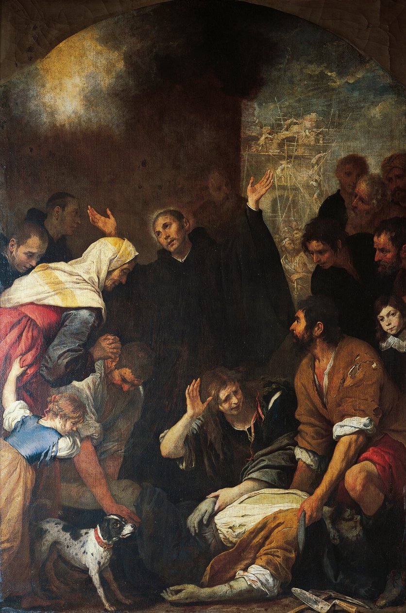 St Ignatius genopstandende murer, af Giovanni Andrea de Ferrari (1598-1669) af Giovanni Andrea di Ferrari