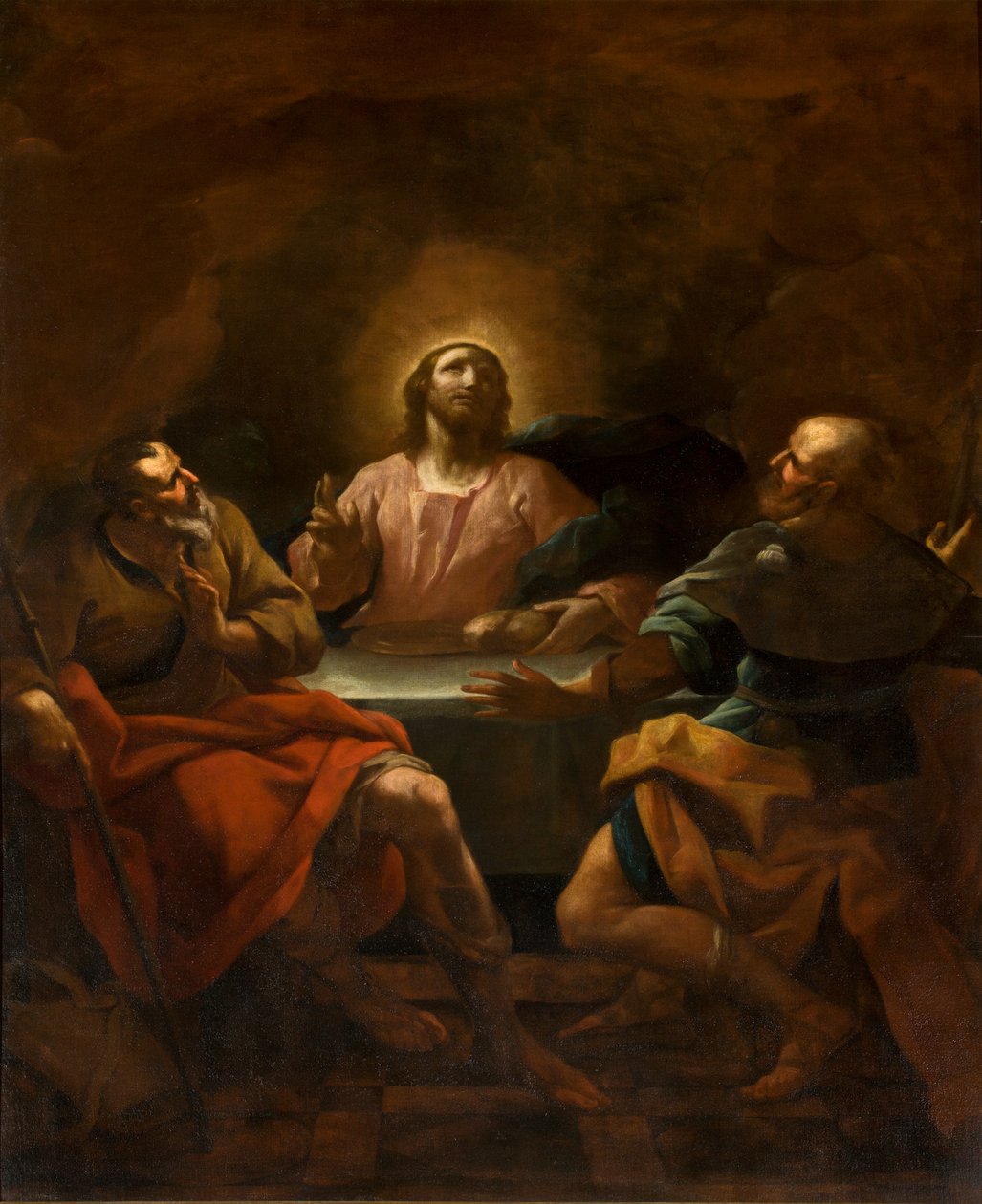 SS-sakramentets kapel, anden spænds sydside, Giovanni Antonio Borroni, Emmaus-nadveren af Giovanni Angelo Borroni
