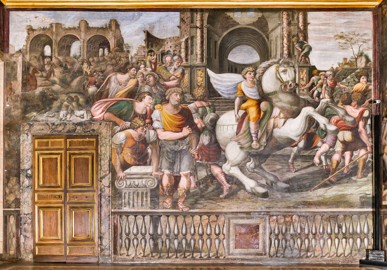 Alexander den Store tæmmer Bucephalusm 1519 (fresco) af Giovanni Antonio Bazzi Sodoma