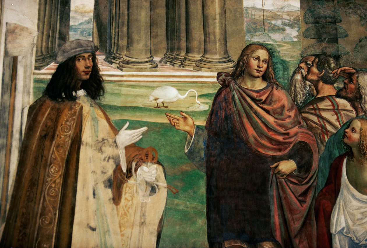 Benedikt reparerer trætruget, Vita of Saint Benedict da Nurcia af Giovanni Antonio Bazzi Sodoma