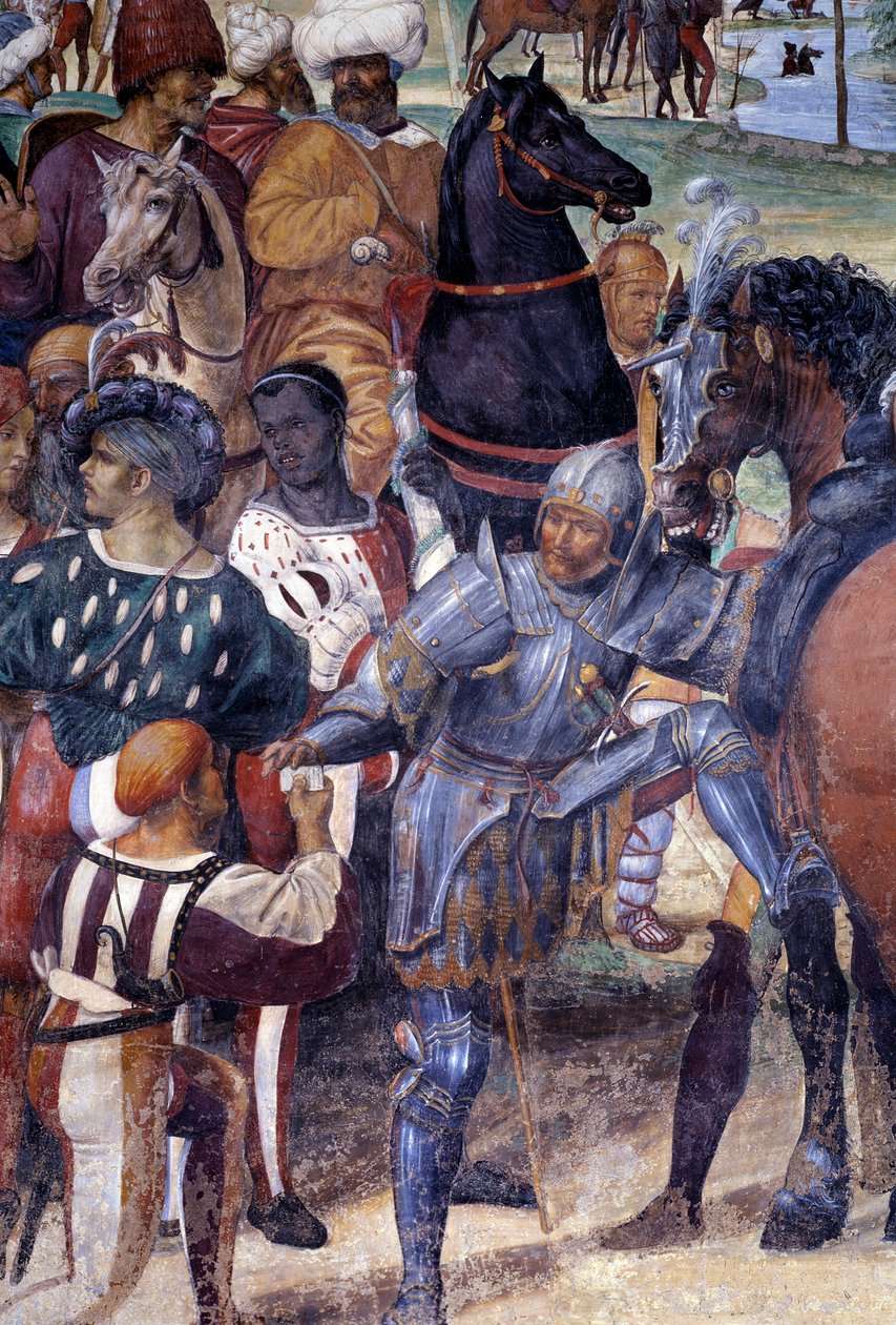 Hvordan Benedict forudsiger ødelæggelsen af Monte Cassino (St. Benedict forudsiger ødelæggelsen af Monte Cassino) Detalje - fresko af klostret lavet af Antonio Bazzi dit il Sodoma (1477 - 1549), der fortæller om livet for den hellige Benedikt af Nursie (48 af Giovanni Antonio Bazzi Sodoma