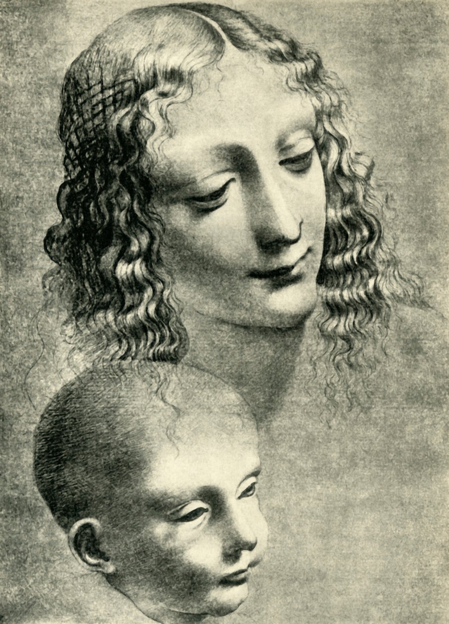 Jomfruens og barnets hoveder, c1492-1494, 1943. af Giovanni Antonio Boltraffio