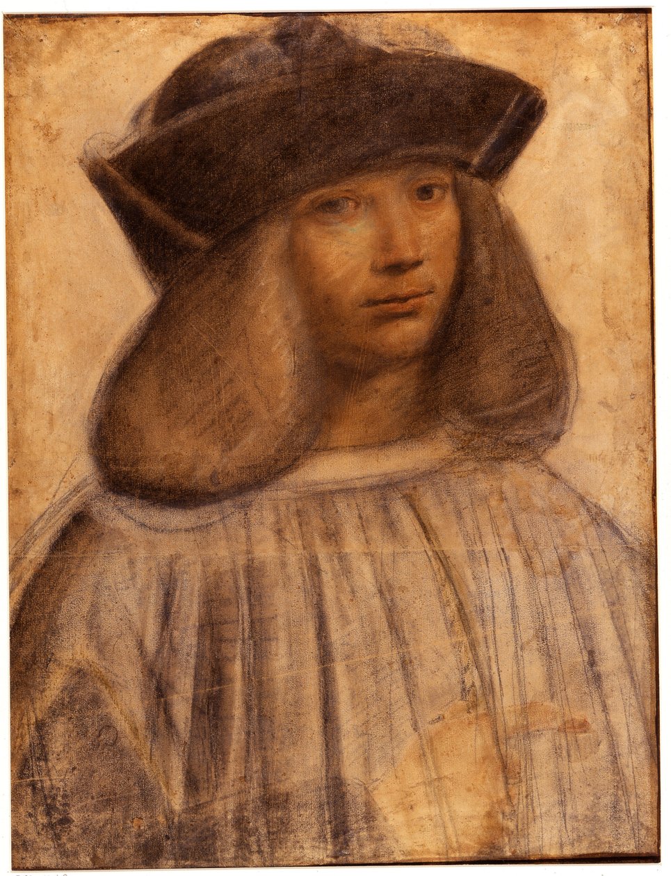 Portræt af Francesco Melzi (v. 1491-1570) italiensk maler, elev og ledsager (elsker) af Leonard de Vinci (tegning) af Giovanni Antonio Boltraffio