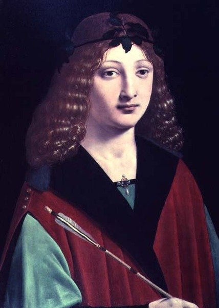 Portræt af en dreng med en pil (panel) af Giovanni Antonio Boltraffio