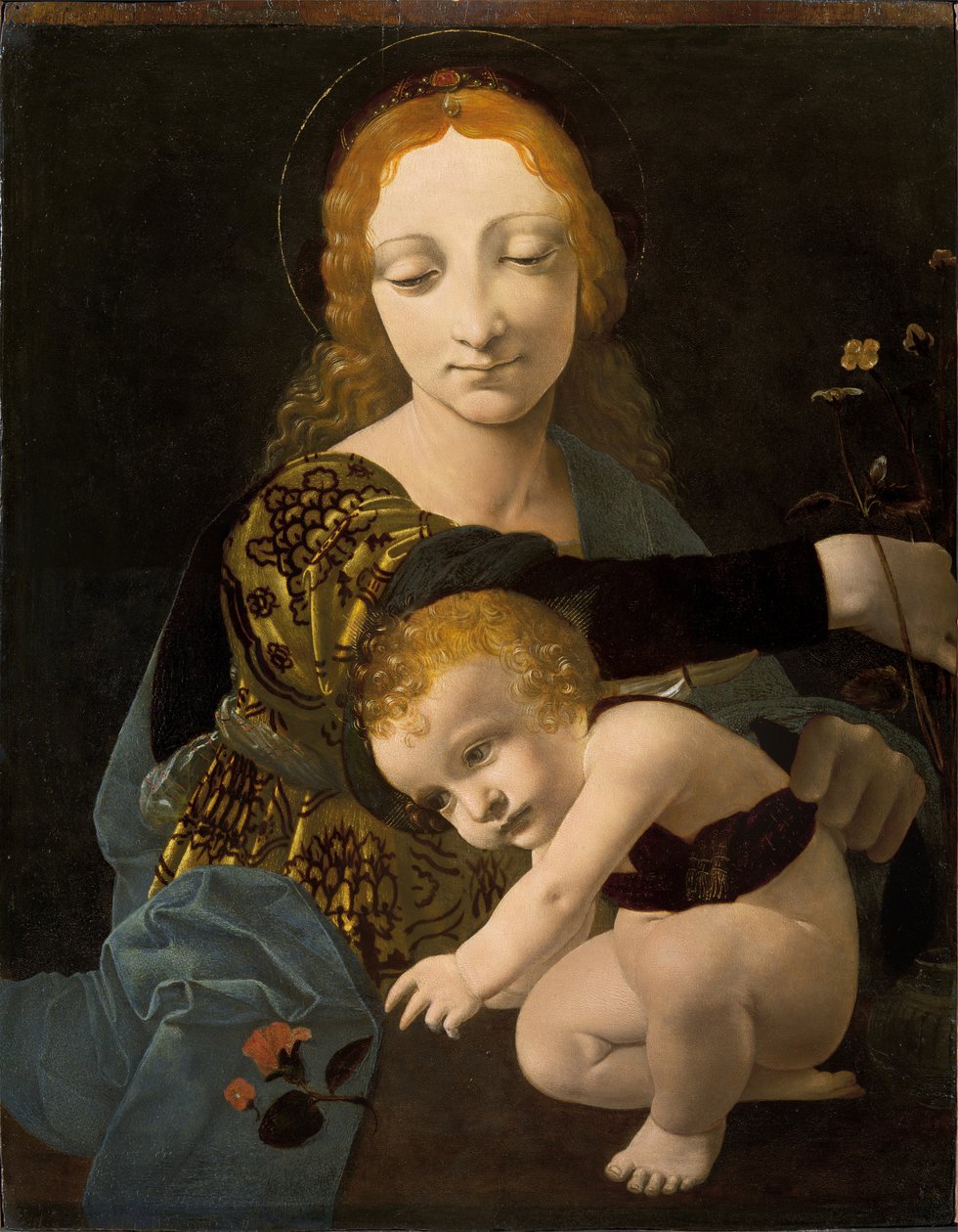 Jomfruen og barnet (Rosens Madonna) af Giovanni Antonio Boltraffio