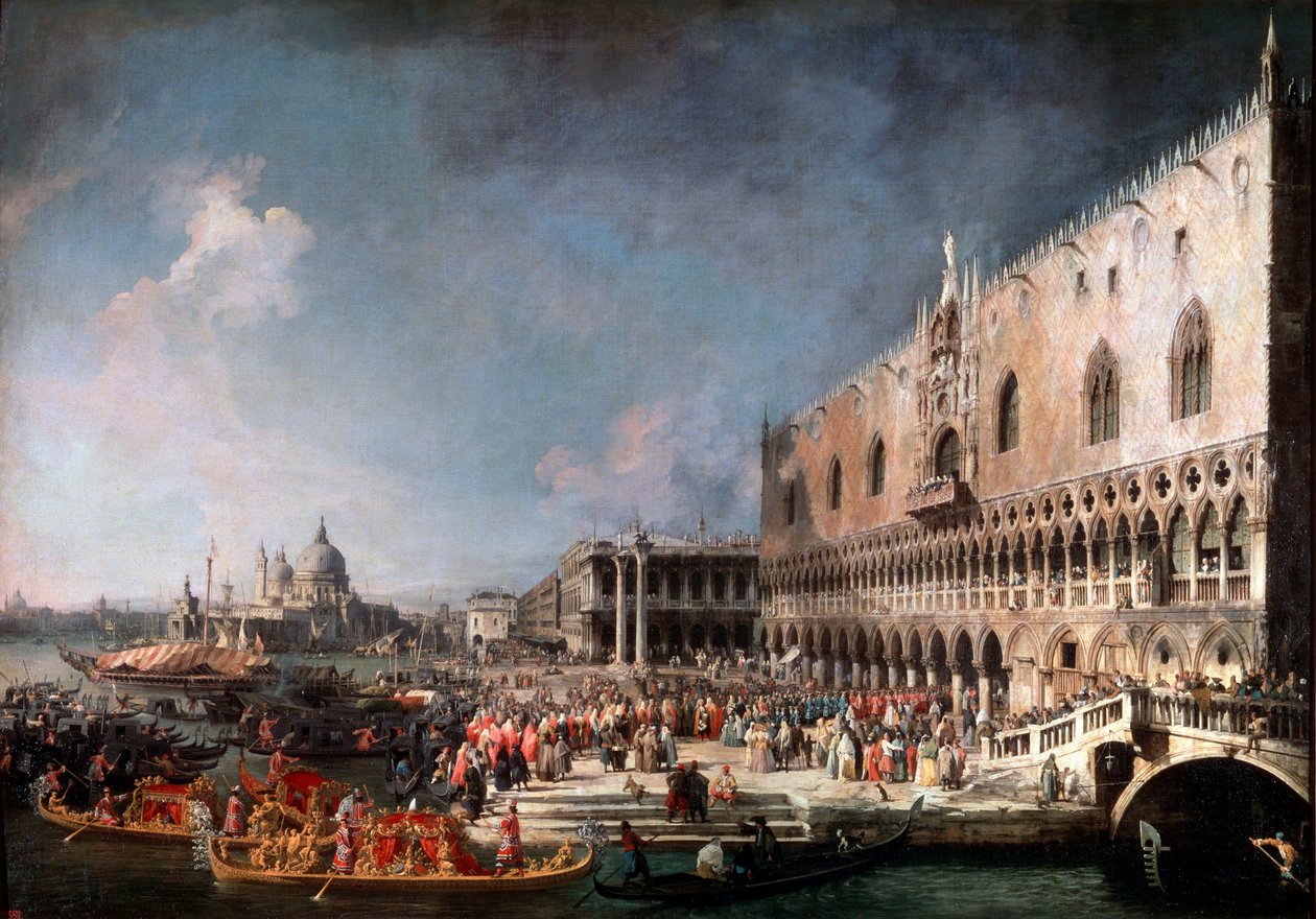 Den franske ambassadørs ankomst til Venedig, 1725-1726. af Giovanni Antonio Canal
