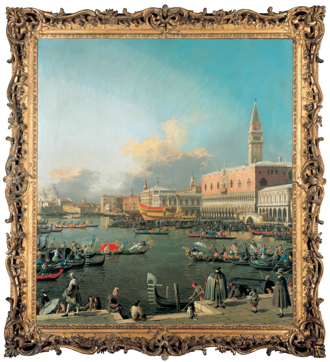 Bucintoro på Molo, Venedig, Kristi Himmelfartsdag af Giovanni Antonio Canal