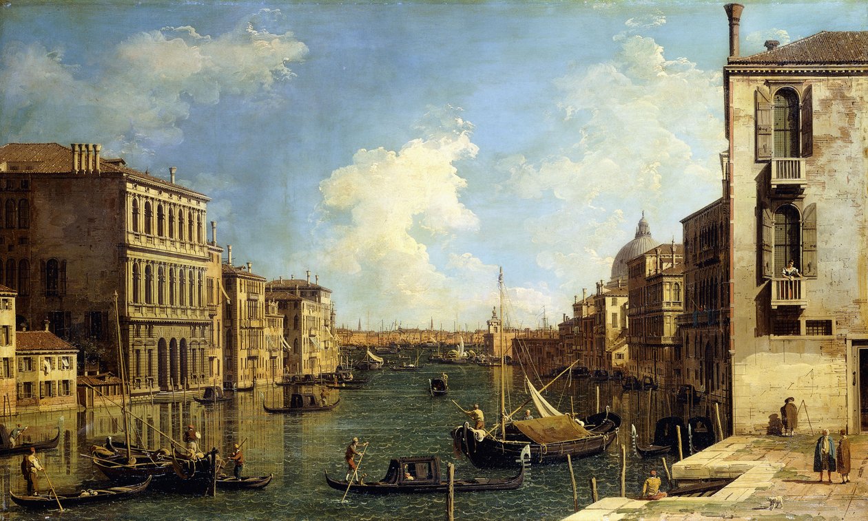 The Grand Canal, Venice, Looking East from the Campo di San Vio,  af Giovanni Antonio Canal