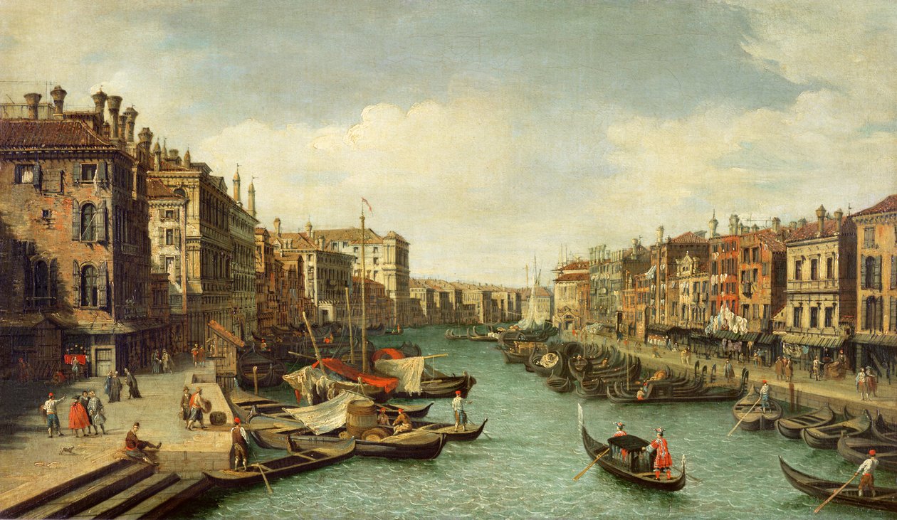 Canal Grande nær Rialtobroen, Venedig, ca. 1730 af Giovanni Antonio Canal
