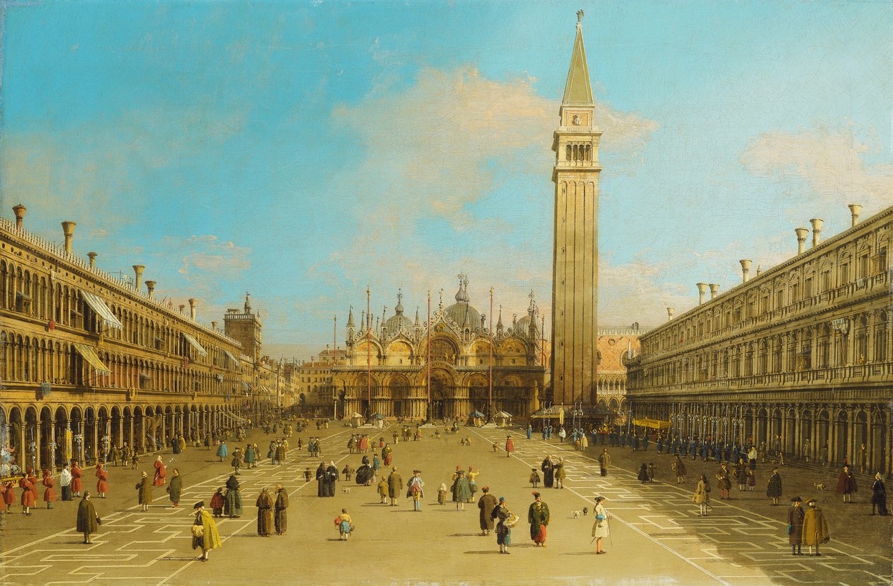 Piazza San Marco, Venedig, kigger mod øst, af Giovanni Antonio Canal