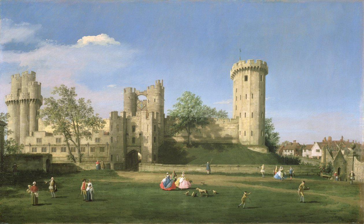 Warwick Castle, East Front from the Courtyard, 1752 af Giovanni Antonio Canal