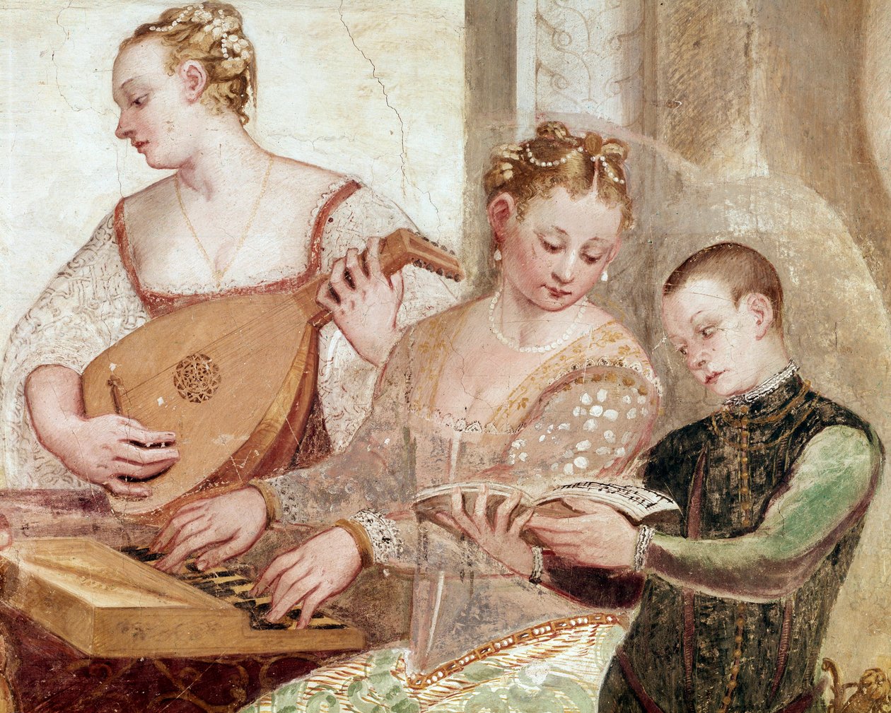 Koncerten, detalje (Fresco af Giovanni Antonio Fasolo