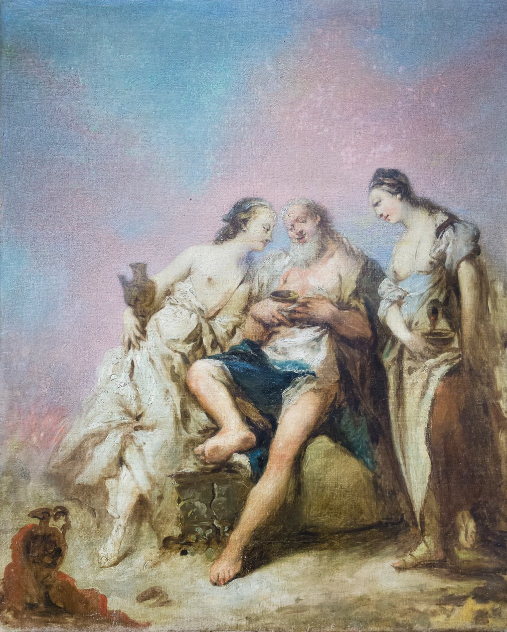 Lot og hans døtre (olie på lærred) af Giovanni Antonio Guardi