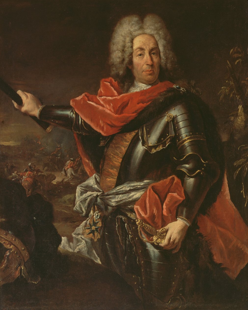 Portræt af marskal Mattia von Schulemburg (olie på lærred) af Giovanni Antonio Guardi