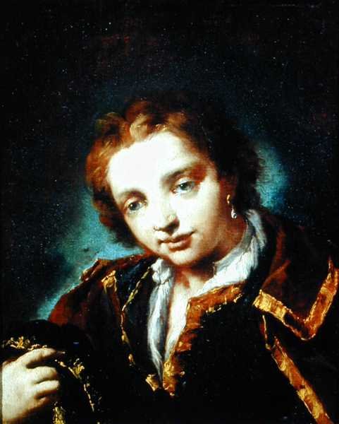 Portræt af en ung mand (olie på lærred) af Giovanni Antonio Guardi