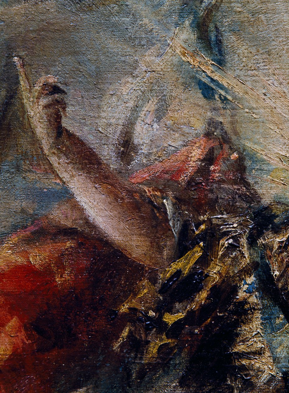Englens arm velsigner Tobias, detalje fra Tobias ægteskab, højre del af Giovanni Antonio Guardi