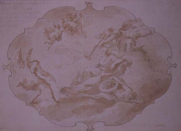Triumph of Military Virtue, ca. 1750 (pen og vask) af Giovanni Antonio Guardi