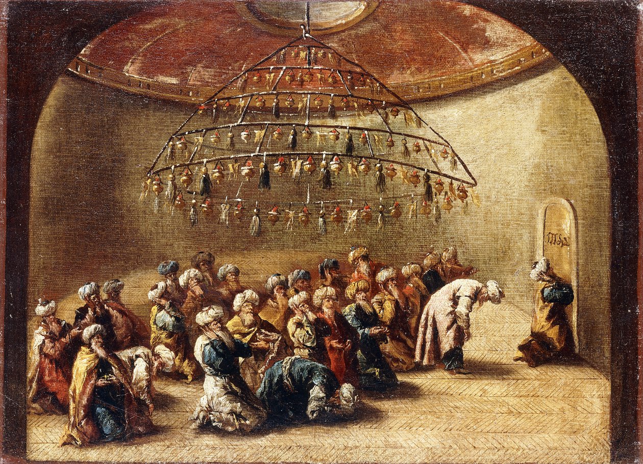 Tyrkere ved bøn i en moske, af Giovanni Antonio Guardi