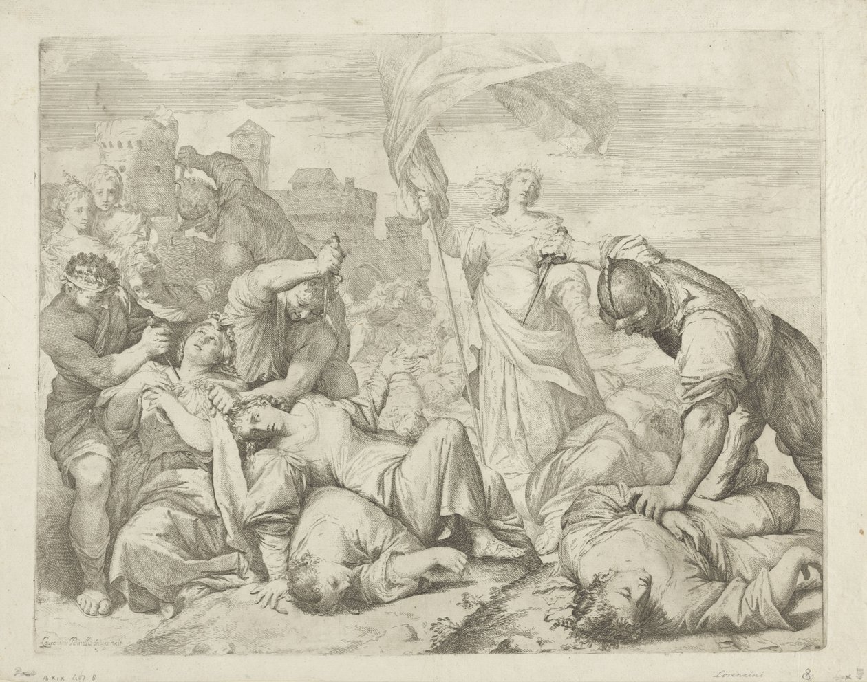 Sankt Ursulas og hendes ledsageres martyrium af Giovanni Antonio Lorenzini