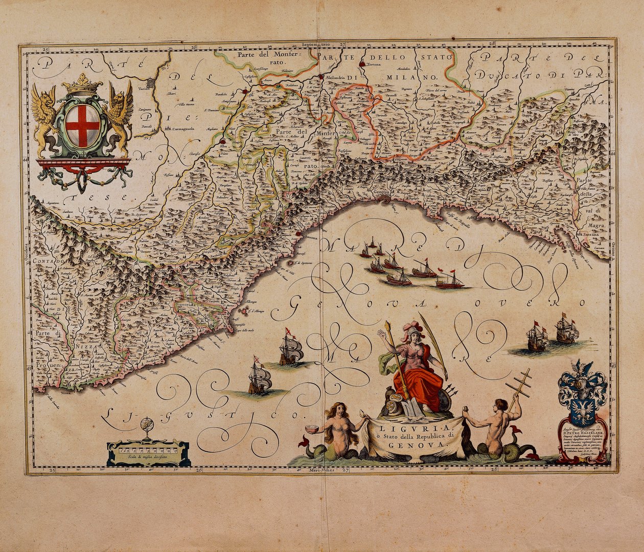 Kort over Ligurien-regionen af ​​Giovanni Antonio Magini af Giovanni Antonio Magini