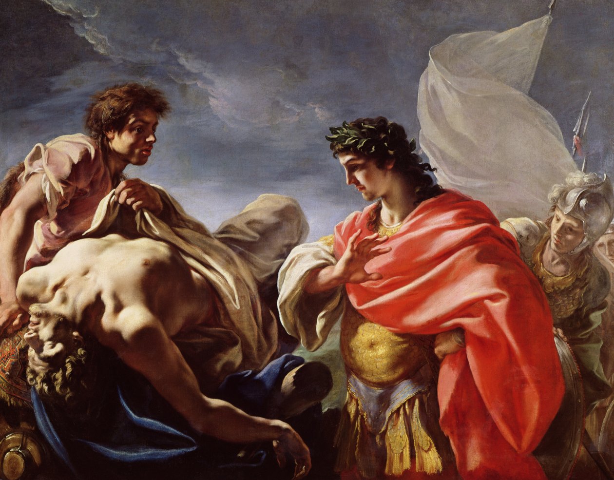 Achilles overvejer Patroklos krop af Giovanni Antonio Pellegrini