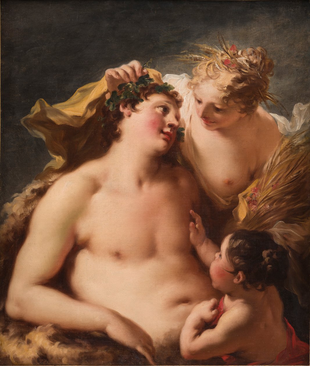 Ceres, Bacchus og Cupid af Giovanni Antonio Pellegrini