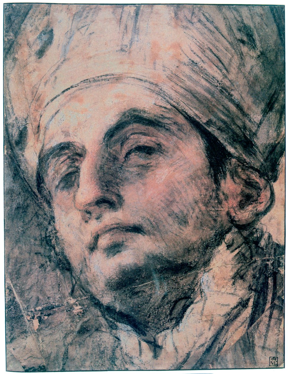 Portrætstudie, c1676-1727 af Giovanni Antonio Pellegrini