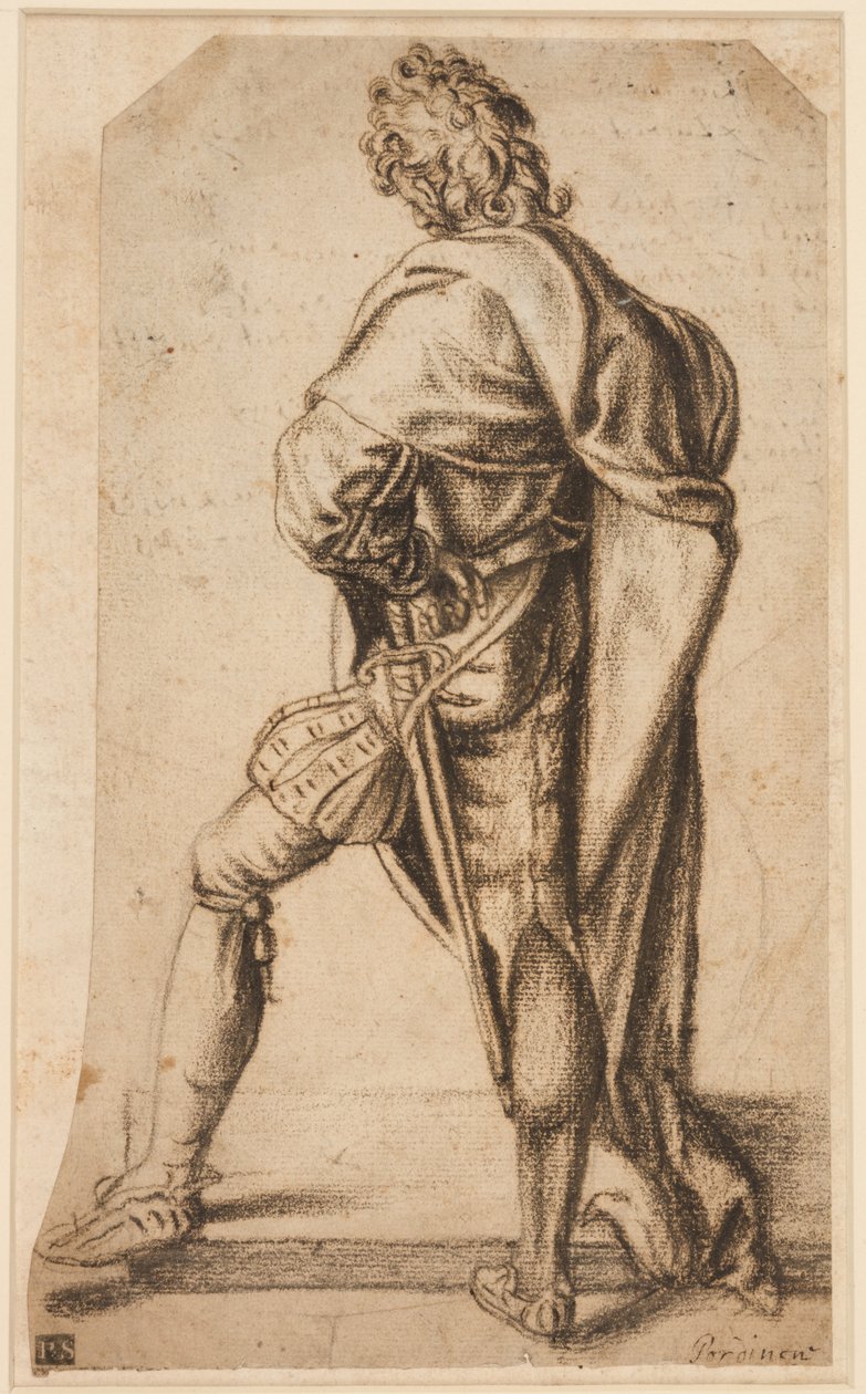 En mand stående, set bagfra af Giovanni Antonio Pordenone